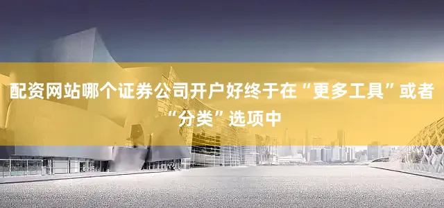 配资网站哪个证券公司开户好终于在“更多工具”或者“分类”选项中